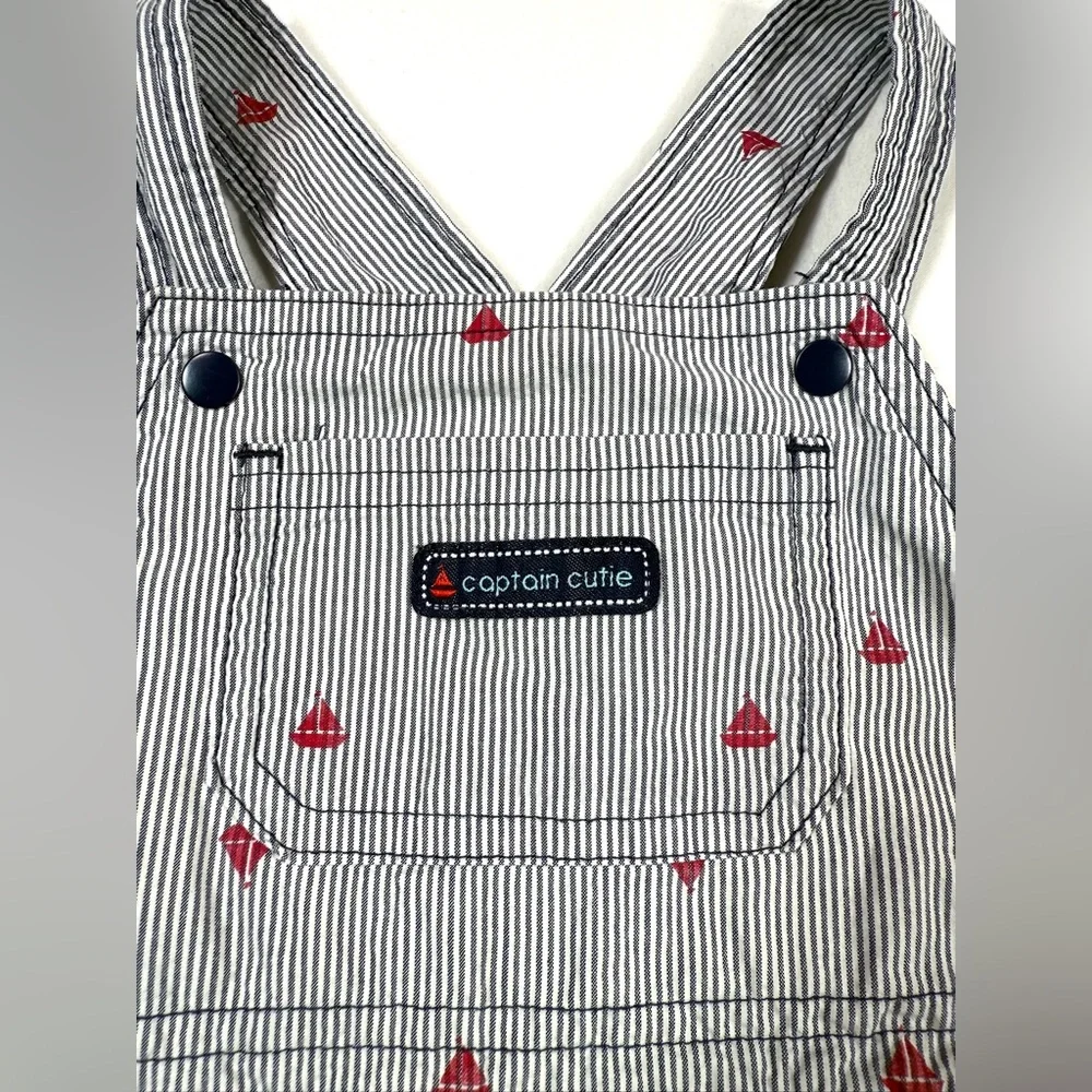 CARTER’S Baby Sailboat Stripe Overalls 18M Nautical Playful Cute‎ Outdoor